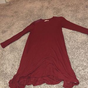 Burgundy T-shirt dress